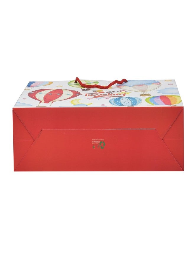 PPJ ® - حقيبة ورقية لحفلة عيد ميلاد سعيد (بطابع كرتوني) (10 قطع)، مقاس 16 بوصة × 12 بوصة × 4 بوصة، هدية تذكارية / عيد ميلاد سعيد / هدايا تذكارية / هدايا / حقائب هدايا / أغطية هدايا (عبوة من 10) - Image 4